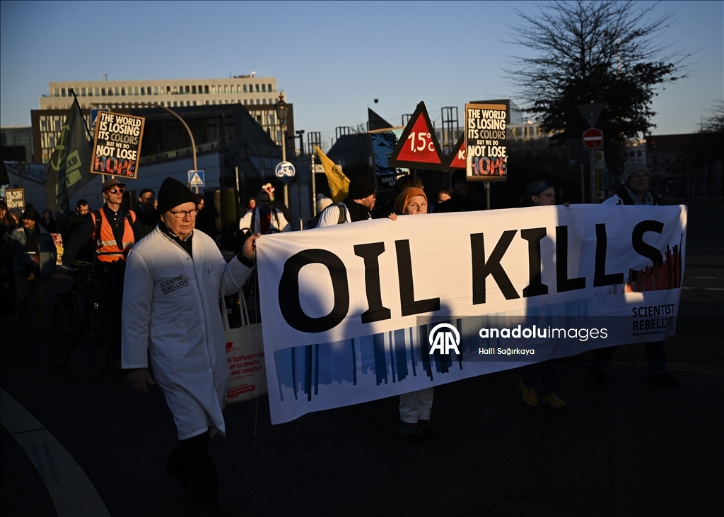 10th anniversary of the 2015 Paris Climate Agreement protest in Berlin