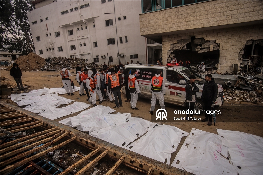 Продолжаются работы по извлечению тел палестинцев, которые были похоронены на территории больницы Шифа