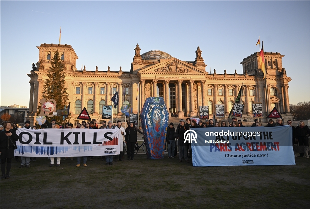 10th anniversary of the 2015 Paris Climate Agreement protest in Berlin