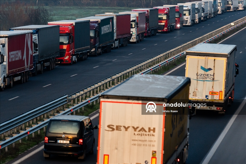 На границе Болгарии в Капитан-Андреево образовалась 15-километровая очередь из грузовиков