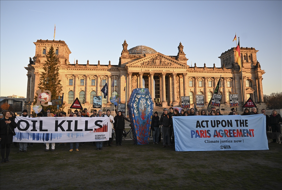 10th anniversary of the 2015 Paris Climate Agreement protest in Berlin