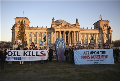 10th anniversary of the 2015 Paris Climate Agreement protest in Berlin
