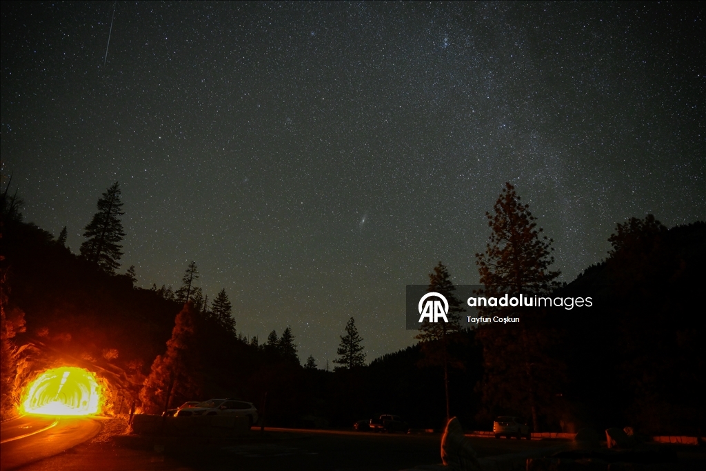 Yosemite Ulusal Parkı'nda Geminid meteor yağmuru