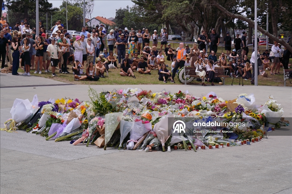 Memorial at Sydney’s Bondi Pavilion following mass shooting attack