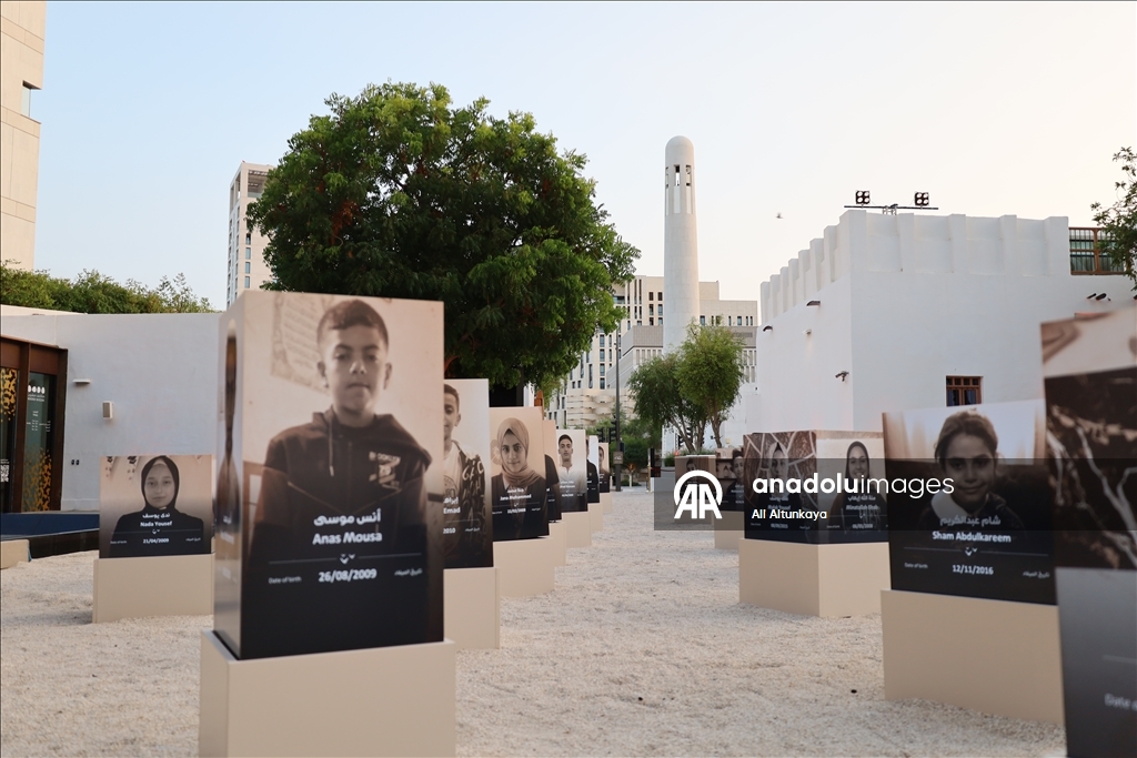 Katar’da Gazzeli çocukları temsil eden "241" sergisi açıldı