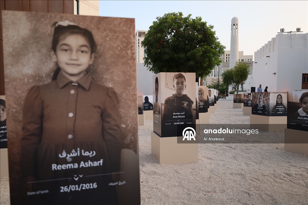 Katar’da Gazzeli çocukları temsil eden "241" sergisi açıldı