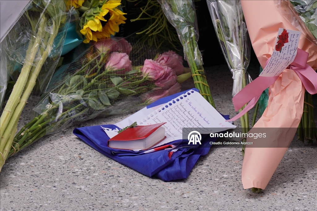 Memorial at Sydney’s Bondi Pavilion following mass shooting attack