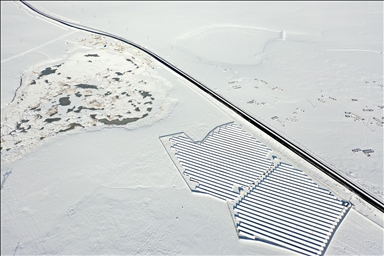 Высокогорное озеро Чалы полностью замерзло