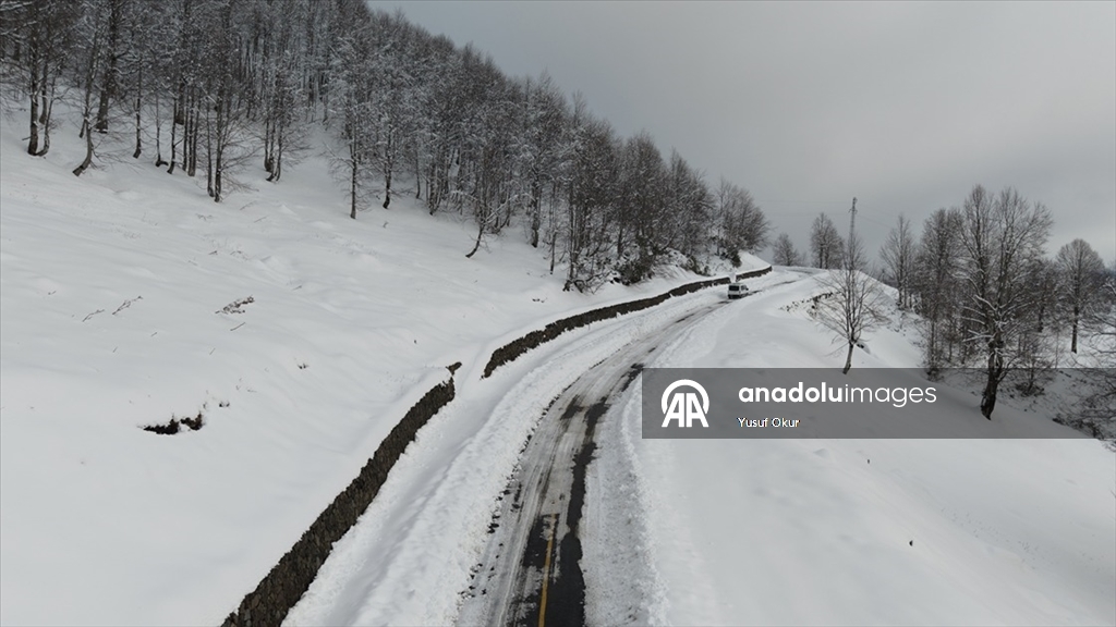 Türkiye’nin biyosfer rezervi alanı Camili Havzası beyaz örtü ile kaplandı