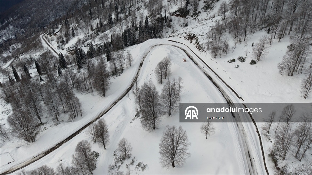 Türkiye’nin biyosfer rezervi alanı Camili Havzası beyaz örtü ile kaplandı