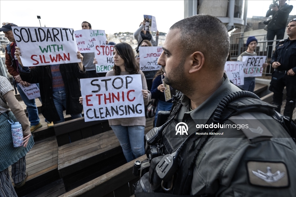 İsrail'in, Doğu Kudüs'ün Silvan beldesinde Filistinlileri zorla yerinden etmesi protesto edildi