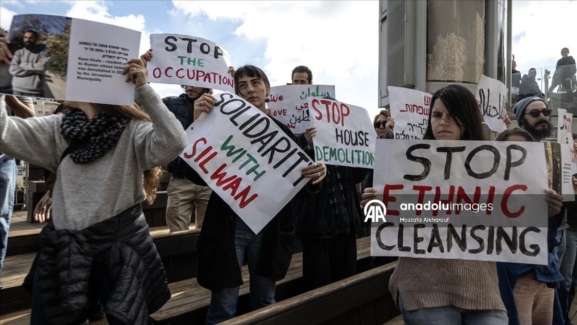 İsrail'in, Doğu Kudüs'ün Silvan beldesinde Filistinlileri zorla yerinden etmesi protesto edildi