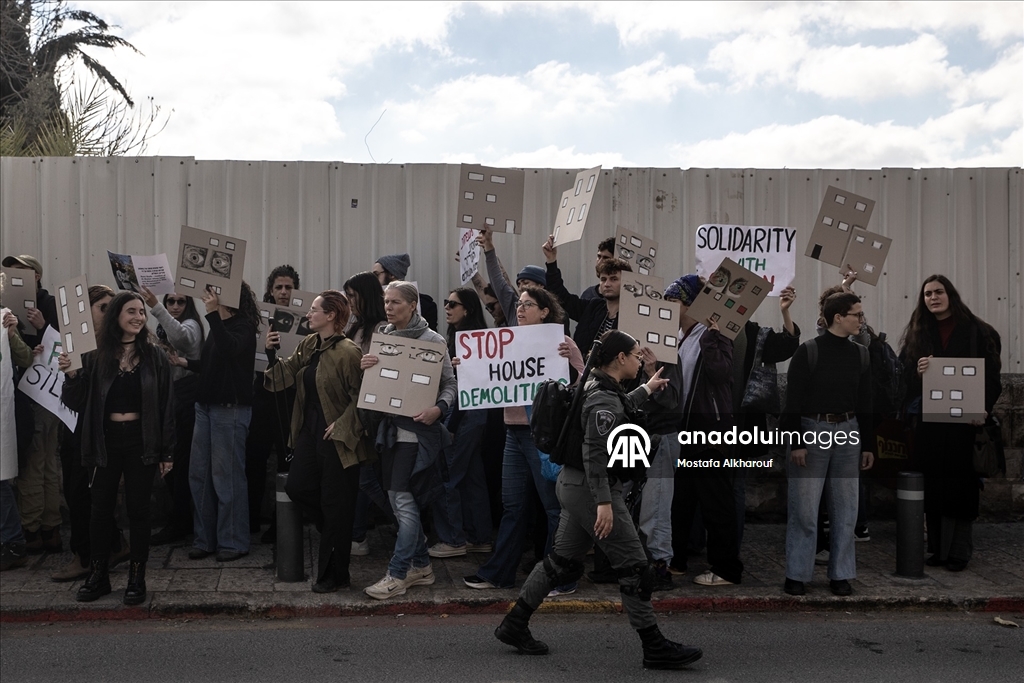 İsrail'in, Doğu Kudüs'ün Silvan beldesinde Filistinlileri zorla yerinden etmesi protesto edildi