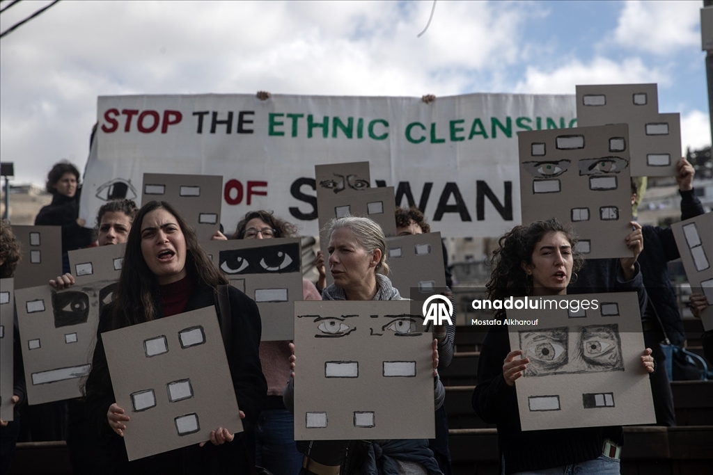 İsrail'in, Doğu Kudüs'ün Silvan beldesinde Filistinlileri zorla yerinden etmesi protesto edildi