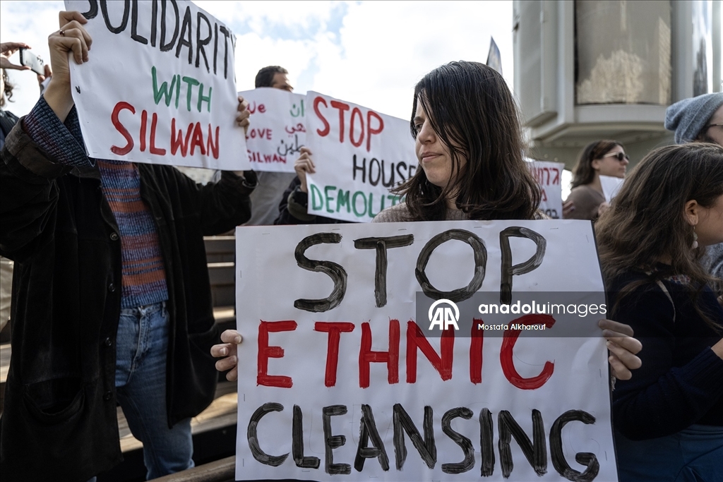 İsrail'in, Doğu Kudüs'ün Silvan beldesinde Filistinlileri zorla yerinden etmesi protesto edildi