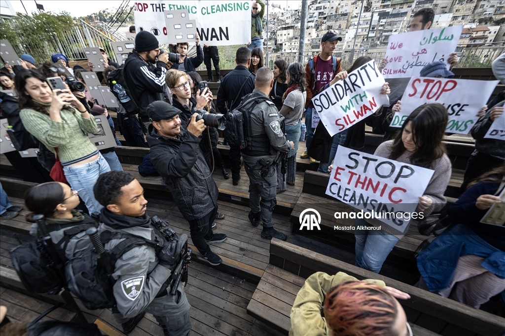 İsrail'in, Doğu Kudüs'ün Silvan beldesinde Filistinlileri zorla yerinden etmesi protesto edildi