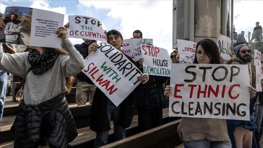İsrail'in, Doğu Kudüs'ün Silvan beldesinde Filistinlileri zorla yerinden etmesi protesto edildi