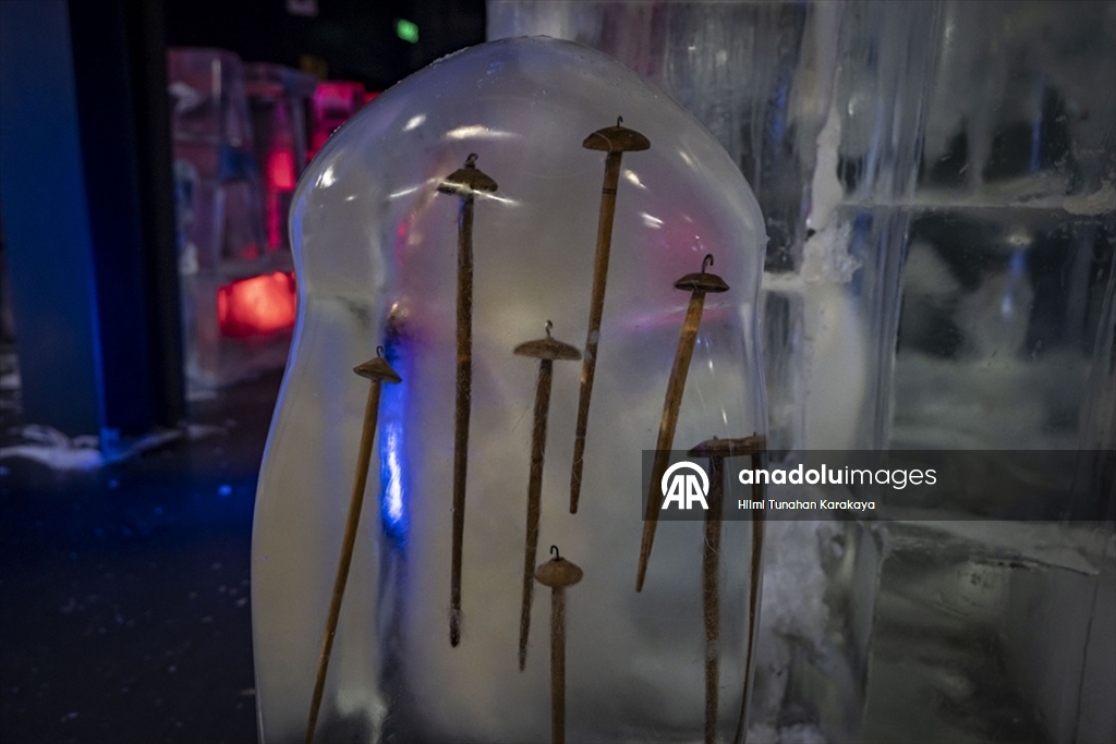 Türk kültüründe öne çıkan karakter ve malzemeleri buza işlediler