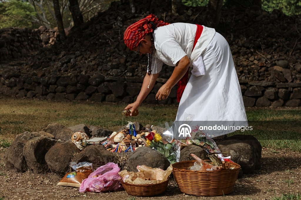 Mayan ceremony to celebrate the winter solstice in El Salvador