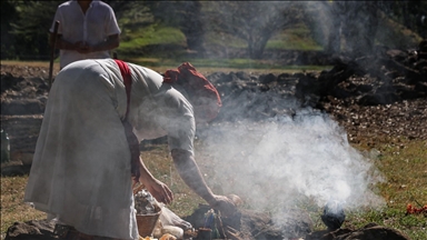 Mayan ceremony to celebrate the winter solstice in El Salvador