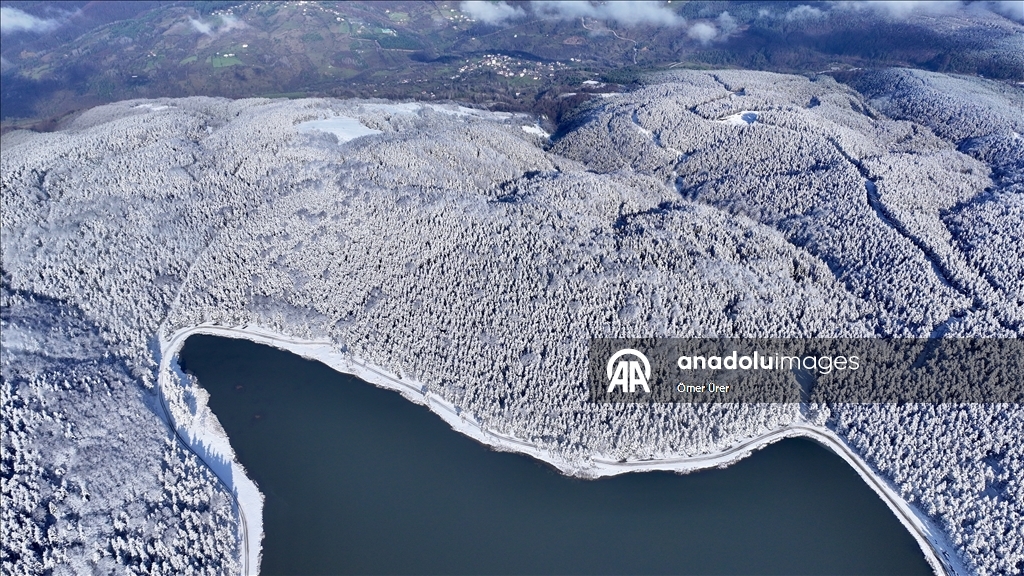 Плато Топук покрылось белым снежным покровом