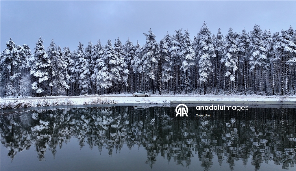 Плато Топук покрылось белым снежным покровом