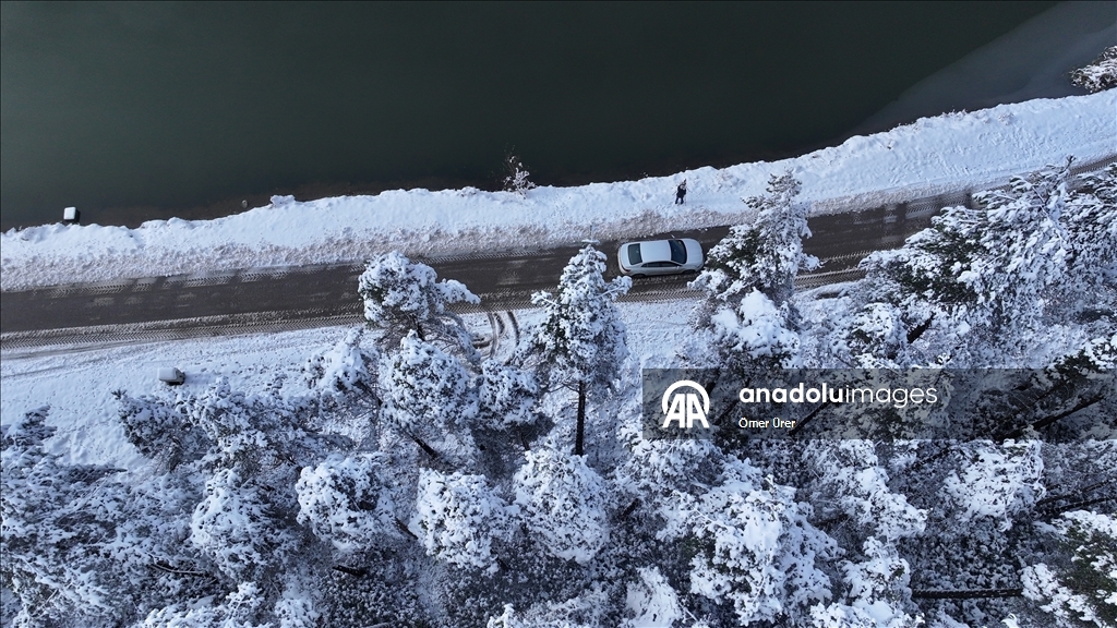 Плато Топук покрылось белым снежным покровом