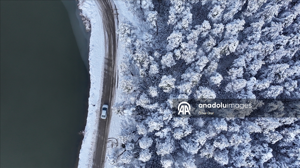 Плато Топук покрылось белым снежным покровом