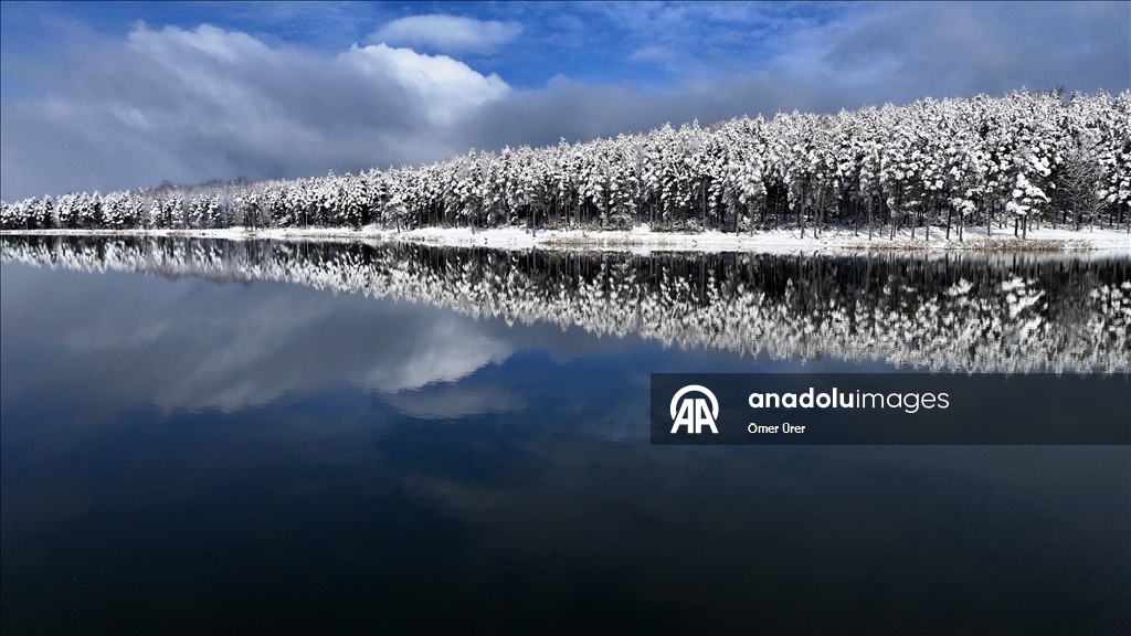 Плато Топук покрылось белым снежным покровом