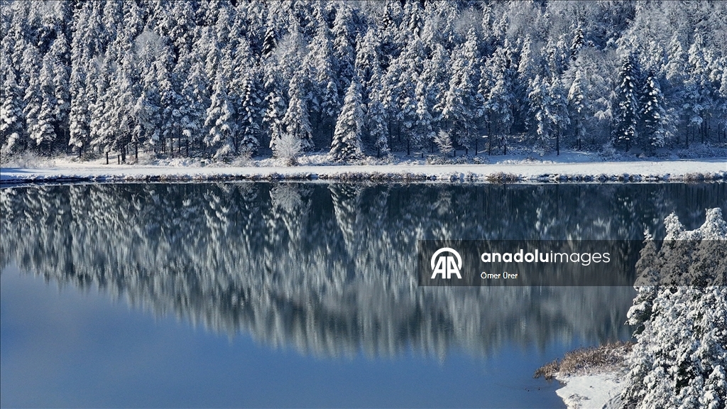 Плато Топук покрылось белым снежным покровом