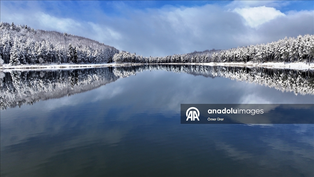 Плато Топук покрылось белым снежным покровом