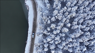 Плато Топук покрылось белым снежным покровом