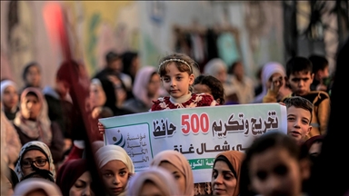 Gazze’de 500 hafız için mezuniyet töreni düzenlendi