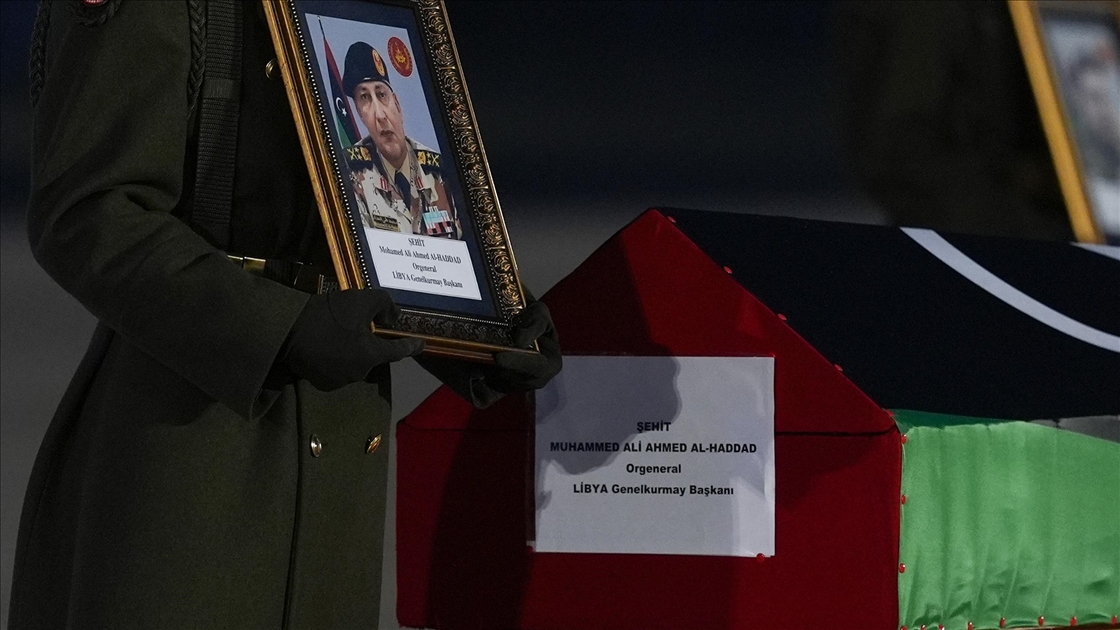 Ankara'da düşen uçakta hayatını kaybeden Libya heyeti için Mürted Hava Meydan Komutanlığı'nda tören düzenlendi