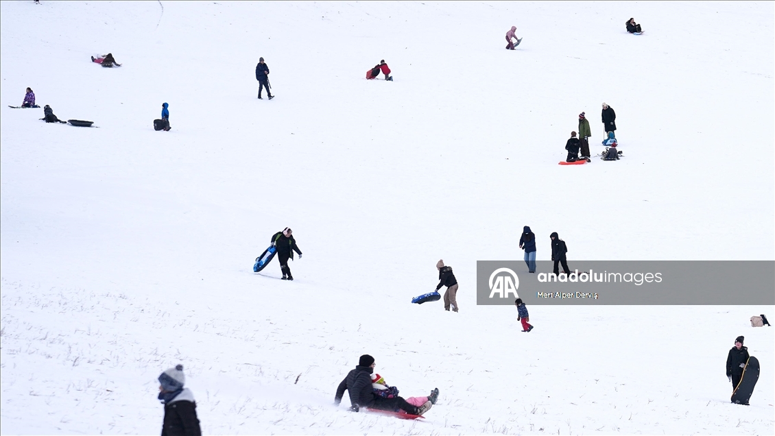 Toronto’da kar yağışı parkları şenlendirdi
