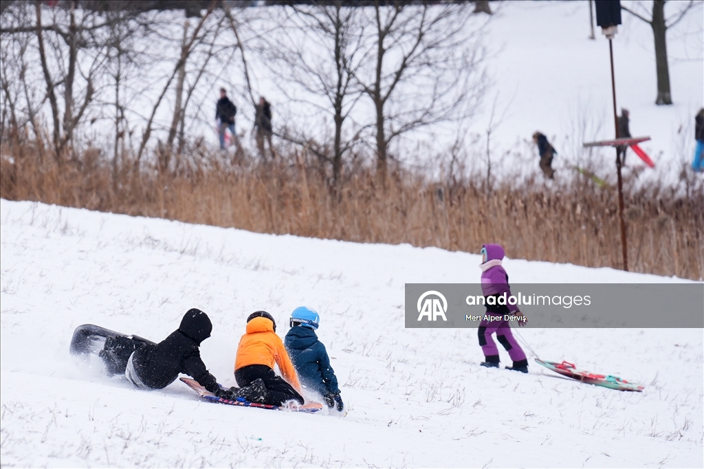 Жители Торонто заполнили городские парки после сильного снегопада
