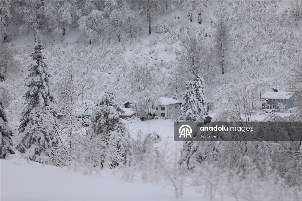 Sakarya'nın yüksek kesimlerinde kar yağışı etkili oluyor