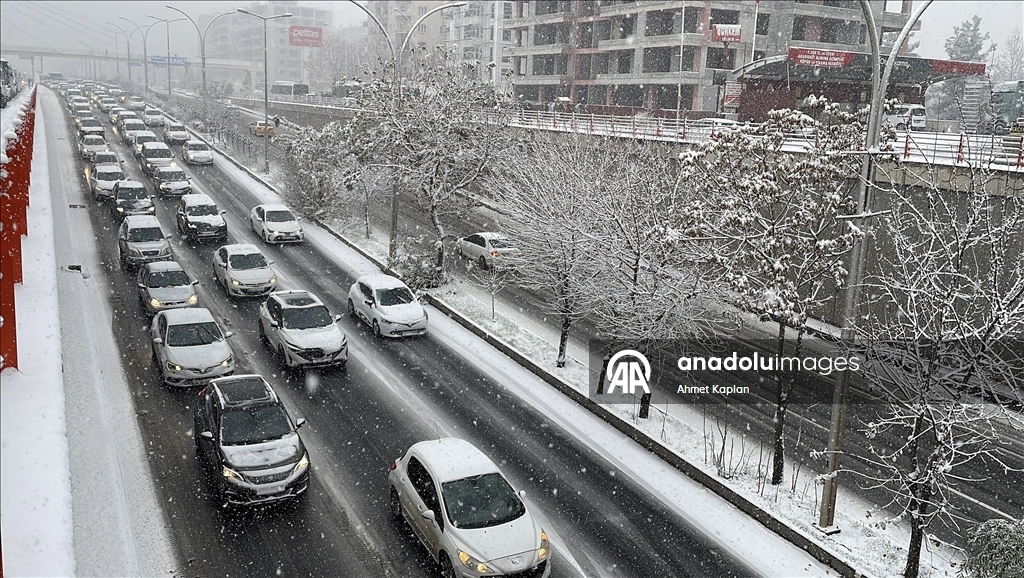 Diyarbakır'da kar yağışı etkili oldu