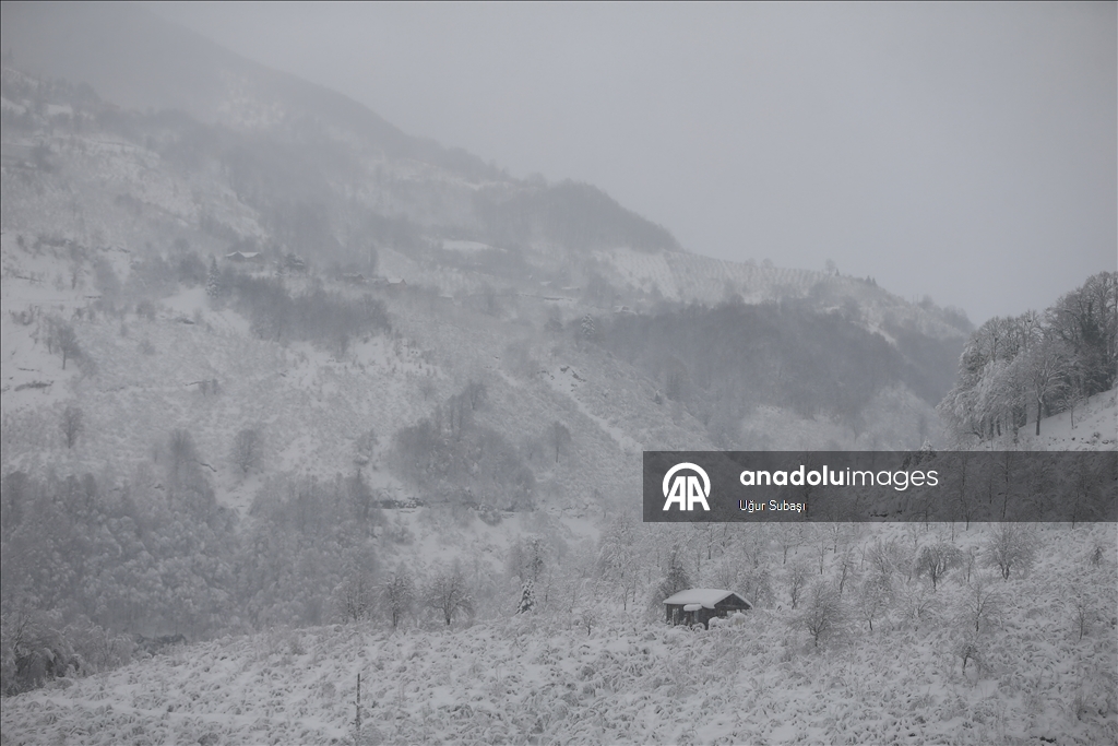 Sakarya'nın yüksek kesimlerinde kar yağışı etkili oluyor
