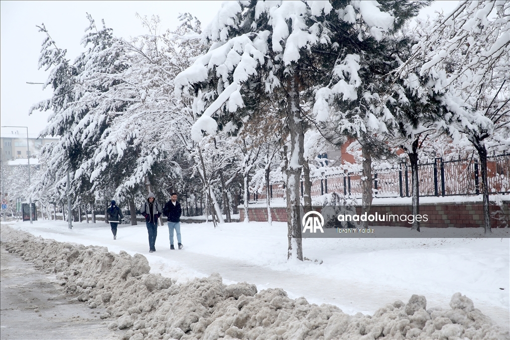 Muş'ta kar ve soğuk hava etkili oldu