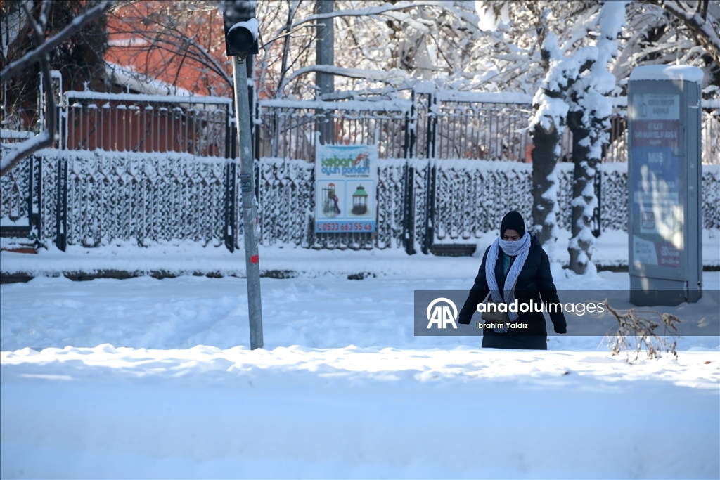 Muş'ta kar ve soğuk hava etkili oldu