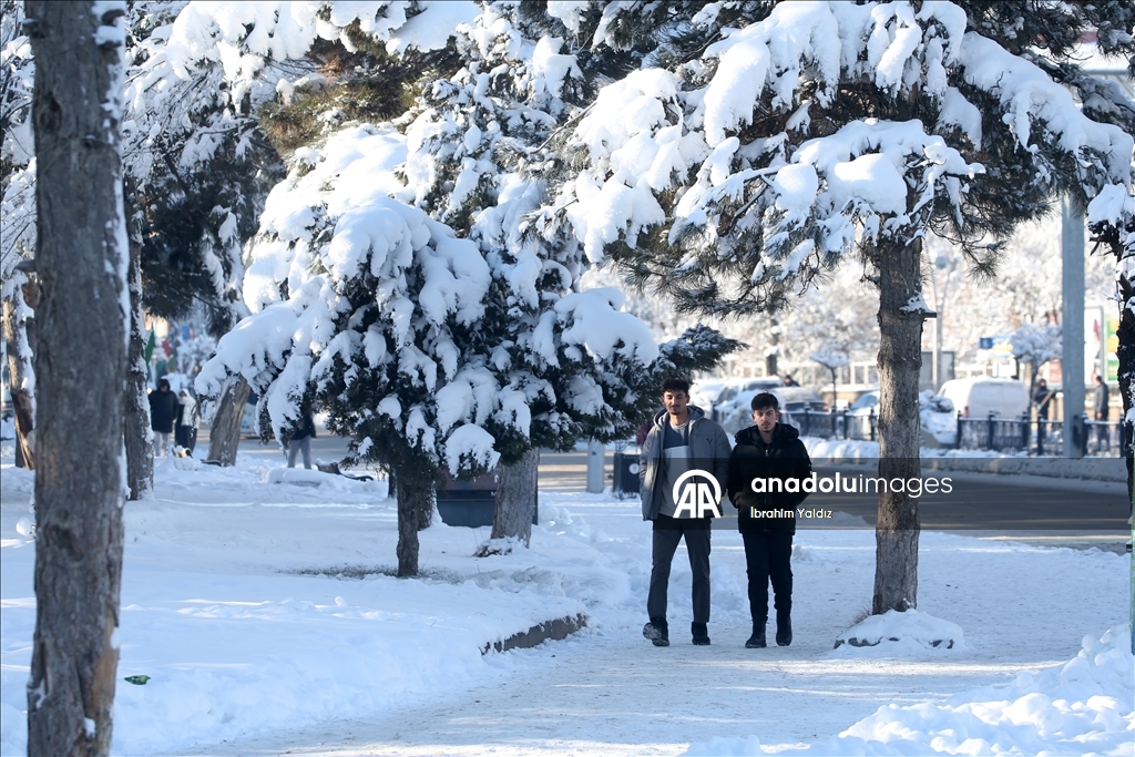 Muş'ta kar ve soğuk hava etkili oldu