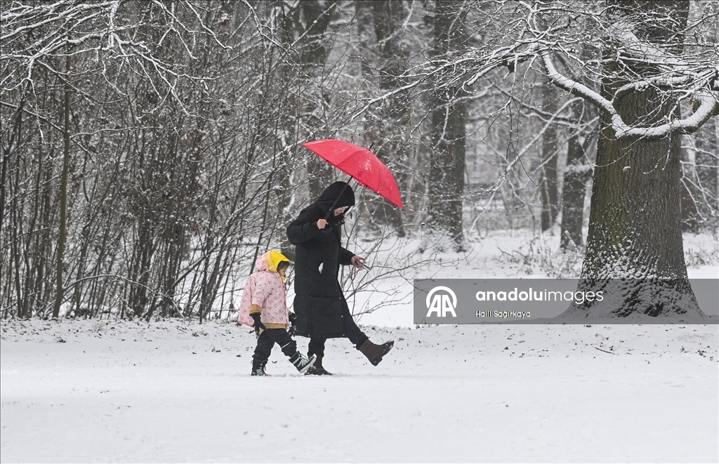 Berlin'de kar yağışı etkili oldu