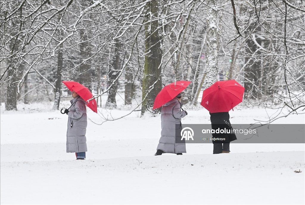 Berlin'de kar yağışı etkili oldu