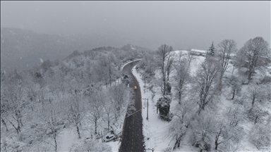 Samanlı Dağları'ndaki kış manzaraları havadan görüntülendi
