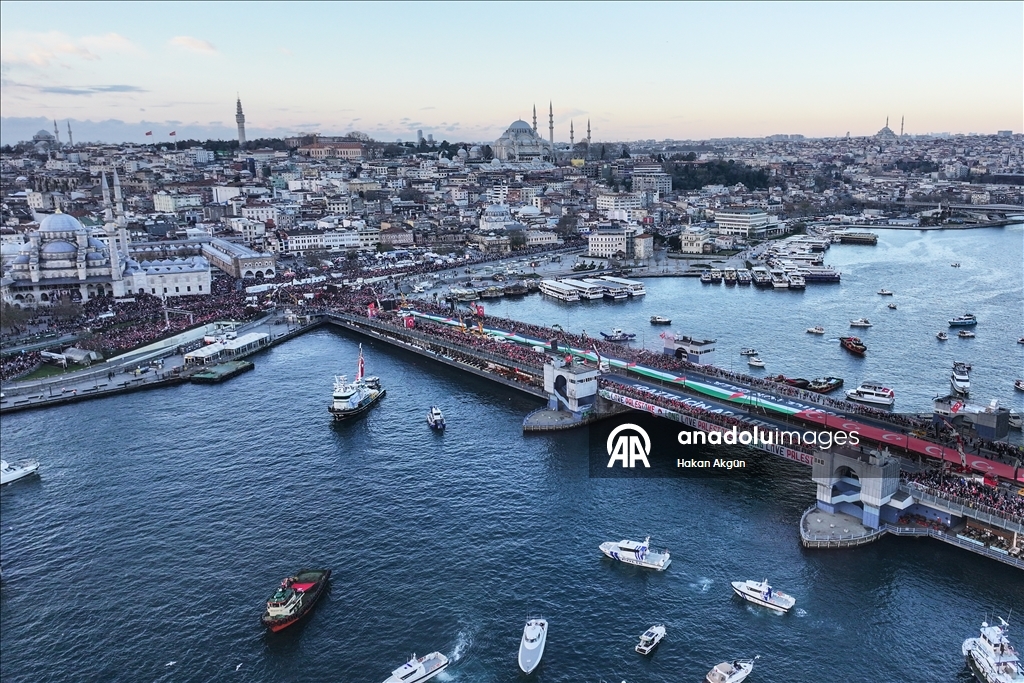 Tens of thousands march in Istanbul in solidarity with Palestinians