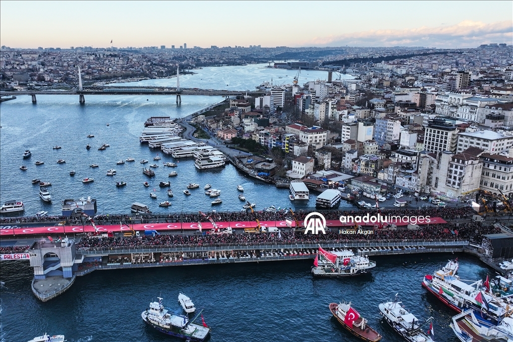 Tens of thousands march in Istanbul in solidarity with Palestinians