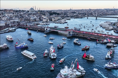 Tens of thousands march in Istanbul in solidarity with Palestinians