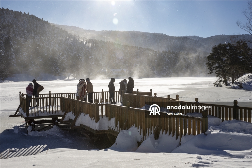 بحيرة متجمدة ورياح عاتية.. مشاهد شتوية أخّاذة في "غولجوك" التركية