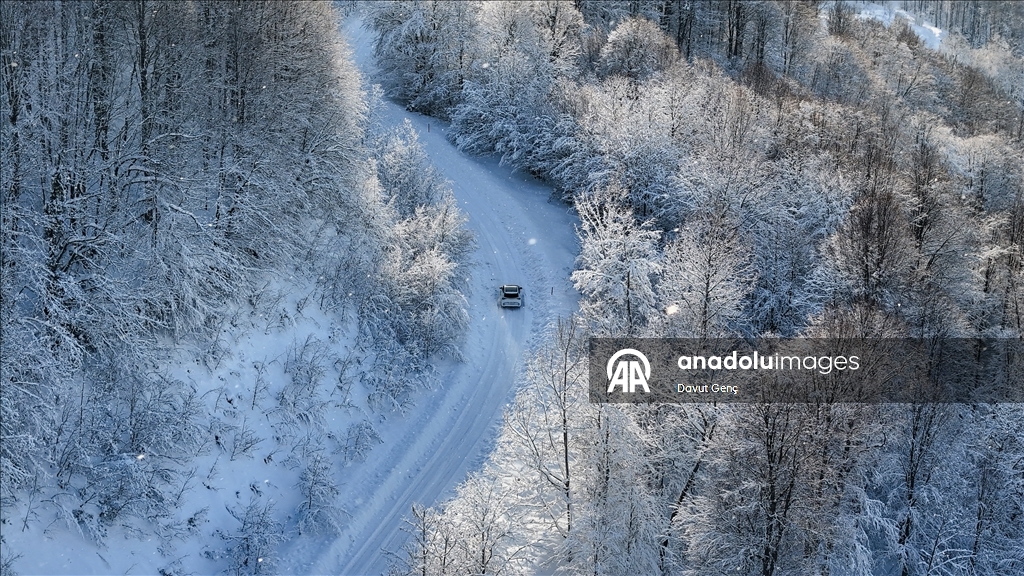 Заснеженная гора Чам снята с высоты птичьего полета